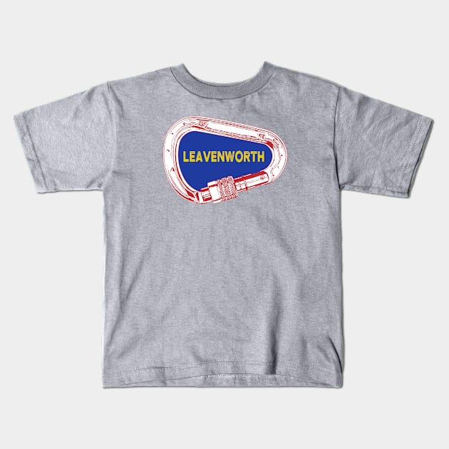 Leavenworth Climbing Carabiner Kids T-Shirt by esskay1000